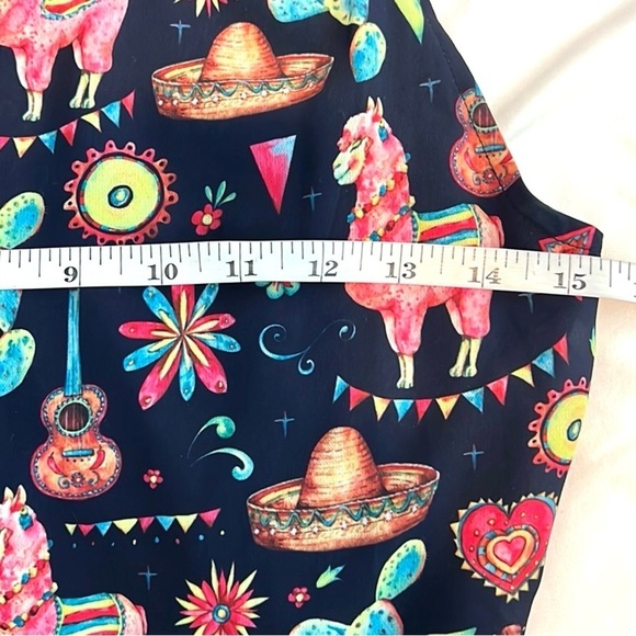 VTG,LA Soul,Dresses Fiesta Llama
Print Dress,Tie-Back,POCKETS,Lined, EUC,Size S - Picture 10 of 14